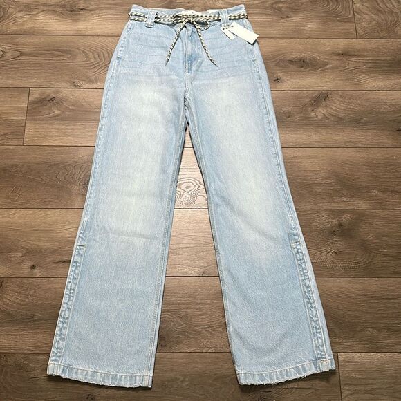 KanCan Winona Ultra High Rise 90’s Flare Boyfriend Snap Jeans Blue Size 27 - Picture 3 of 14